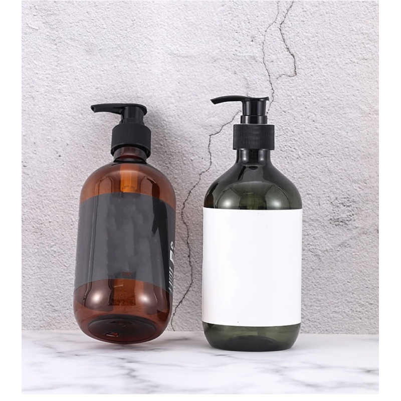 500ml Eco Friendly Lotion Bottles PET Dark Green Shampoo Dispenser Bottle Plastic Hand Sanitizer Lcustom Lotion Bottle