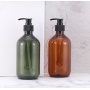 500ml Eco Friendly Lotion Bottles PET Dark Green Shampoo Dispenser Bottle Plastic Hand Sanitizer Lcustom Lotion Bottle