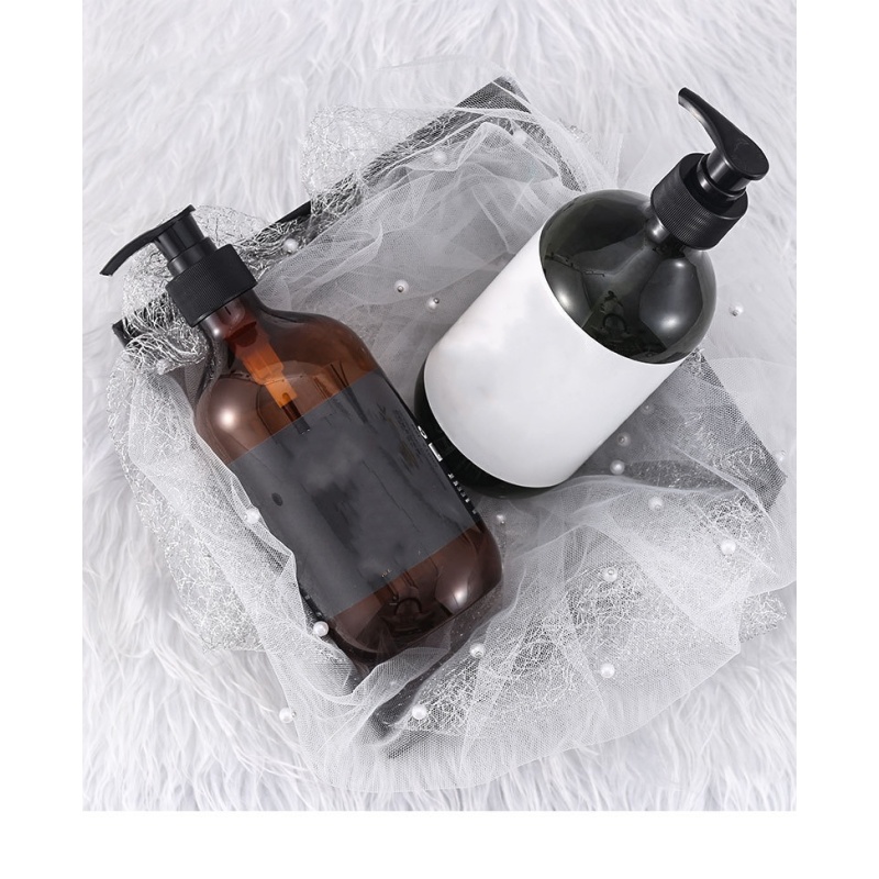 500ml Eco Friendly Lotion Bottles PET Dark Green Shampoo Dispenser Bottle Plastic Hand Sanitizer Lcustom Lotion Bottle