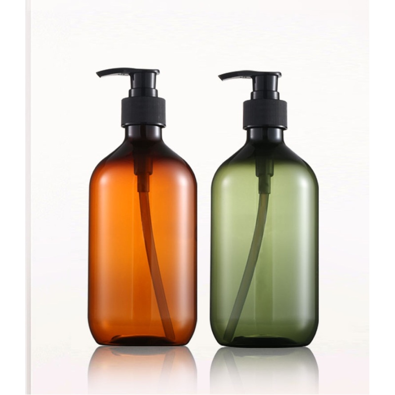 500ml Eco Friendly Lotion Bottles PET Dark Green Shampoo Dispenser Bottle Plastic Hand Sanitizer Lcustom Lotion Bottle