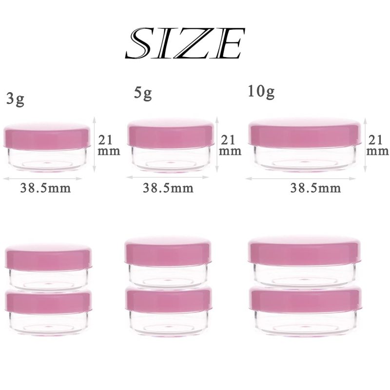 3 Gram Sample Containers with Lids, 25 Count Tiny Sample Jars, Lotion, Powder, Beauty Products(Pink Lids)