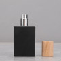 Empty High End Style 100ml Square Men Cologne Perfume Black Glass Bottle With Pump Spray