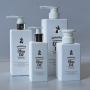 Reusable Luxury 500ml White Squared Press Body Lotion Shampoo Bottle with Plating Pump