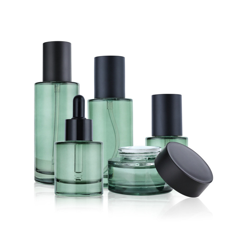 Cosmetic Packing Set 50g 40ml 100ml 120ml 150ml Glass Lotion Bottle with Frosted Lid