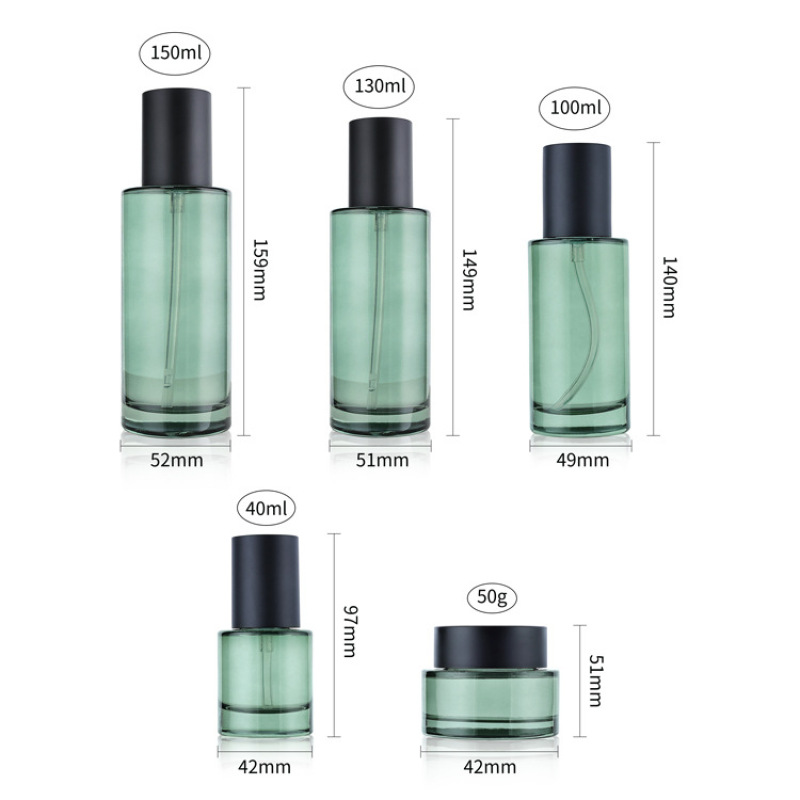 Cosmetic Packing Set 50g 40ml 100ml 120ml 150ml Glass Lotion Bottle with Frosted Lid