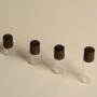 Online Best Service 1ml 2ml 3ml 5ml Frosted Clear Amber Glass Rollerball Bottle with Wood Grain Cap for Eye Serum