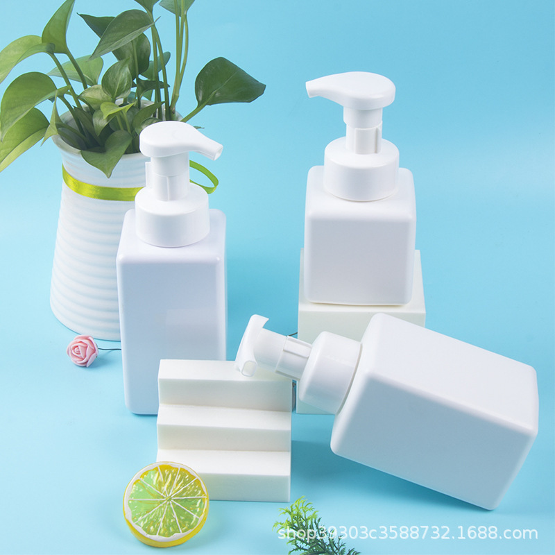Customizable 250ml/400ml White PET Plastic Empty Press Foam Pump Head Bottle High-End for Shampoo & Lotion