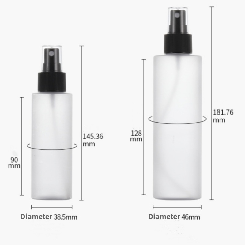 Hot Sale PET 100ml 200ml Frosted Plastic Spray Bottle Flat Shoulder Toner Bottle With Pump