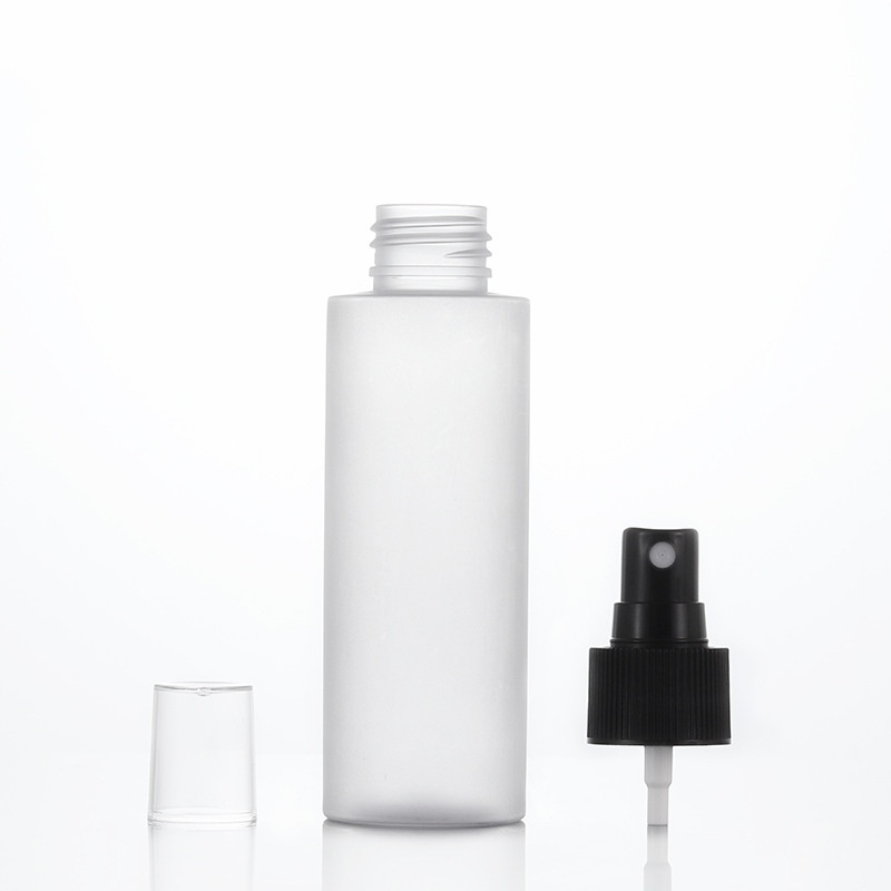 Hot Sale PET 100ml 200ml Frosted Plastic Spray Bottle Flat Shoulder Toner Bottle With Pump