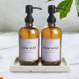 500ml Brown Glass Hand Sanitizer Lotion Bottle Glass Stainless Steel Pump Head Soap Liquid Amber Glass Bottle