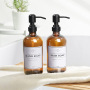 500ml Brown Glass Hand Sanitizer Lotion Bottle Glass Stainless Steel Pump Head Soap Liquid Amber Glass Bottle