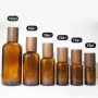 Custom Brown Glass Bottles 10ml 100ml Private Label Wood Lid Bottle Packaging for Luxury Essential Oils