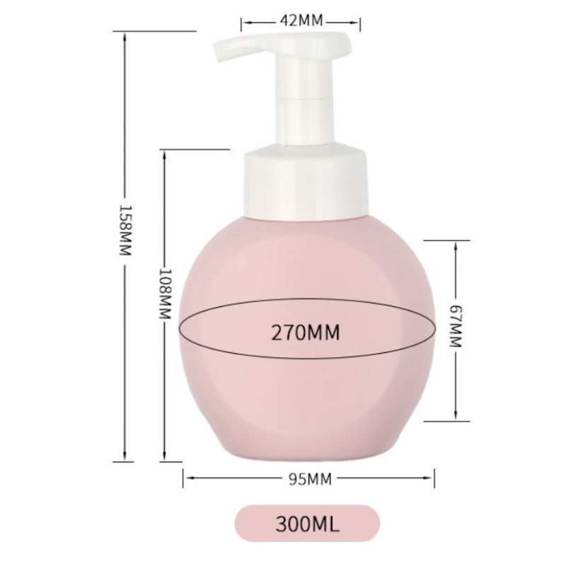 Wholesale 300ML HDPE Thick Wall Foaming Hand Soap Dispenser Bottle White Pink Foam Pump for Shampoo Use Min. Order 100pcs