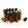 24pcs Bulk Sale Small 3ml Roll on Bottle Essential Oil Glass Rollerball Perfume for Skin Care with Box
