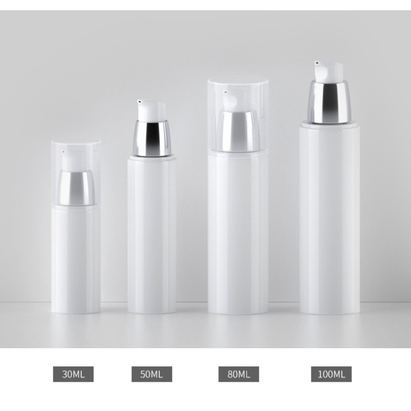 White Desktop Vacuum Emulsion Dispenser 30ml/50ml/80ml/100ml Pressed Empty Cosmetics Lotion Bottle for Skin Care Serum
