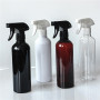 500ml Round Shoulder PET Plastic Spray Bottles Refillable Containers with Black White Cap