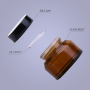 Private Label 30g Glass Cream Jar 100ml Amber Glass Bottle Set with Custom Logo for Skincare Brand Owners