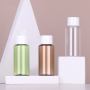 Hot Sale 30ml Transparent PET Bottle with Green Cap Portable Refillable Bottle for Skin Care Travel