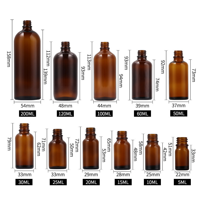 Skin Care Packaging 5ml to 15ml Round Shoulder Glass Lotion Bottles with Screw Cap and Pump