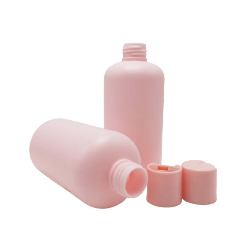 8 oz Pink Plastic Lotion Bottles 250ml Customizable with Disk Cap for Cosmetics Shampoo and Skin Care Serum