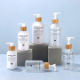 200ml High Quality Oblique Shoulder Matte Black Plastic Bamboo Pump Empty Shampoo Pet Bottle