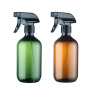 Wholesale 300ml/500ml PET Plastic Liquid Soap Bottle Empty Amber Green with Black Trigger Spray Pump Cap for Skin Care Serum