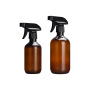 Wholesale 300ml/500ml PET Plastic Liquid Soap Bottle Empty Amber Green with Black Trigger Spray Pump Cap for Skin Care Serum