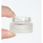Wholesale 5g Frosted Glass Cosmetic Jar Skincare Round Cream Glass Jar With Custom Printing Bamboo Color Lid Glass Jar