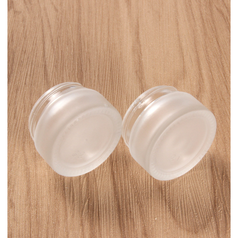 Wholesale 5g Frosted Glass Cosmetic Jar Skincare Round Cream Glass Jar With Custom Printing Bamboo Color Lid Glass Jar