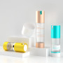 AS Frosted Lotion Bottle Round Shape Plastic Bottles in Bulk 15ml 30ml 50ml White Airless Pump Bottle