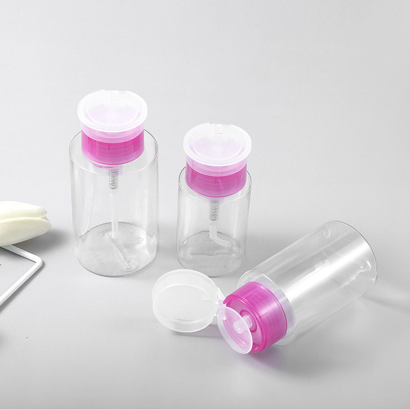 100ml 200ml PETG Cosmetic Pump Pressure Bottle for Cleansing Water Plastic Bottles with Lids Plastic Pump Bottle