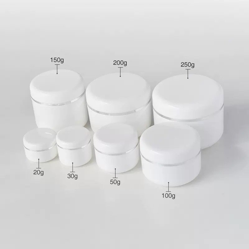 50ml Plastic Jar White PP 50ml 100ml 250ml Hair Pomade Plastic Cosmetic Empty PP Cream Jar with Lid