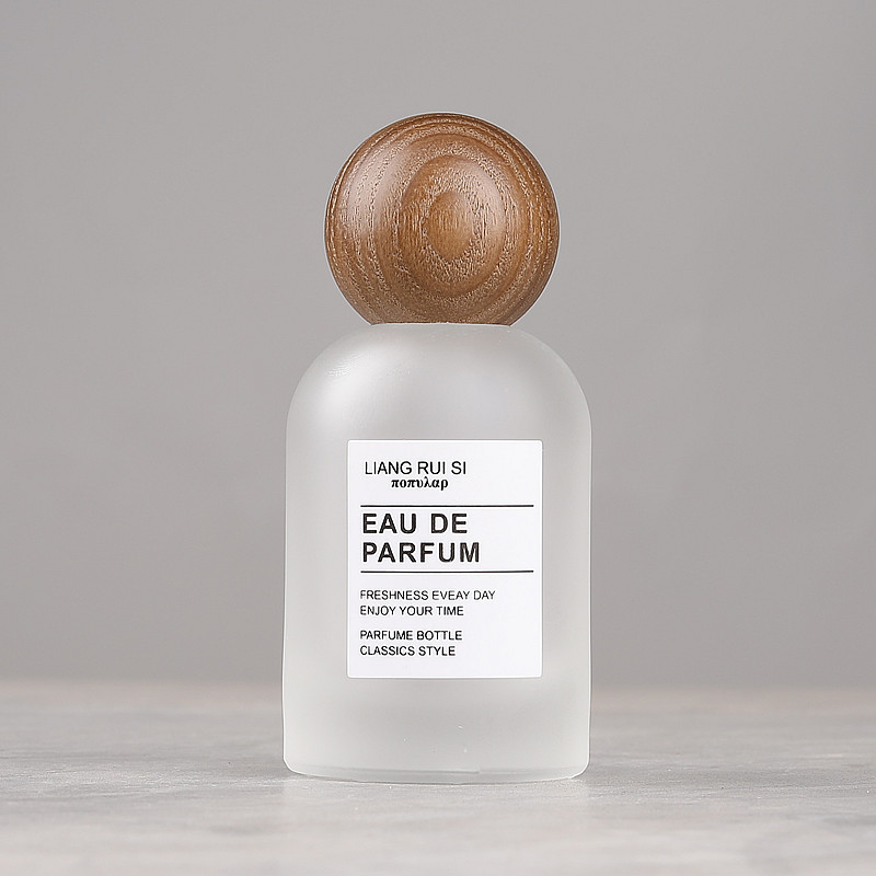 In Stock Luxury Perfume Bottle 30ml Frosted Glass Spray Bottles 50ml Perfume Glass Bottle Gift Wooden Lid
