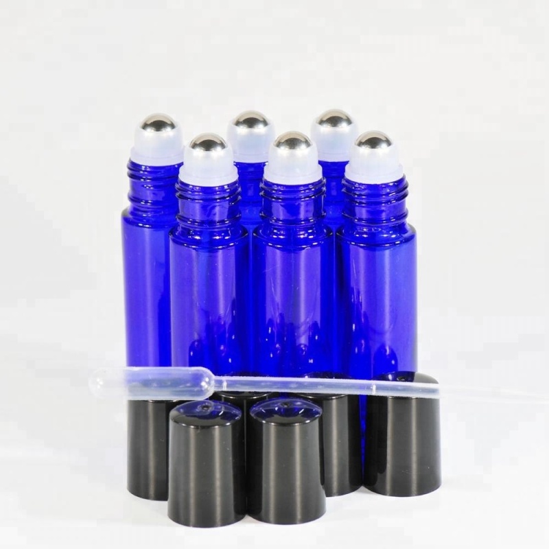10ml Blue Glass Roll-on Bottle with Roller for Essential Oils