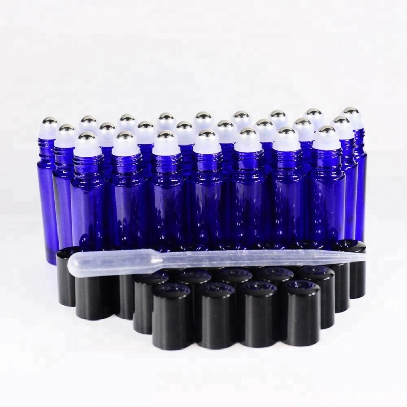 10ml Blue Glass Roll-on Bottle with Roller for Essential Oils