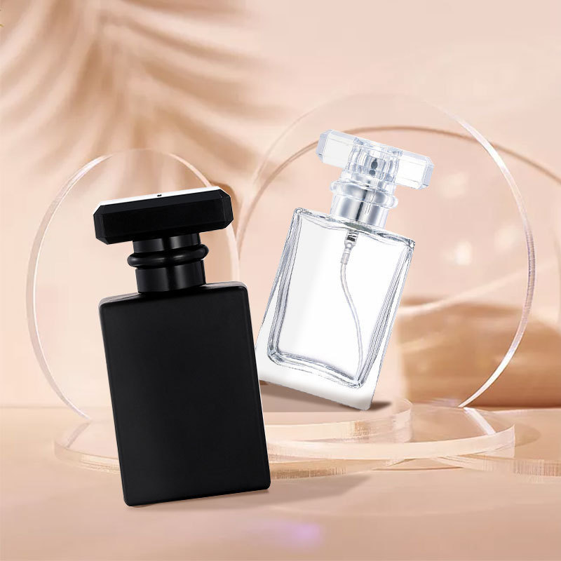 CHINA ZHEJIANG HANGZHOU Wholesale Eco Friendly Square Matte Black Spray Perfume 30ml 50ml Glass Recycled Bottles