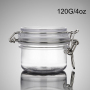 Empty Stock clear 120ml 4oz Hair Facial Body Cream Seal Airtight Plastic Jar