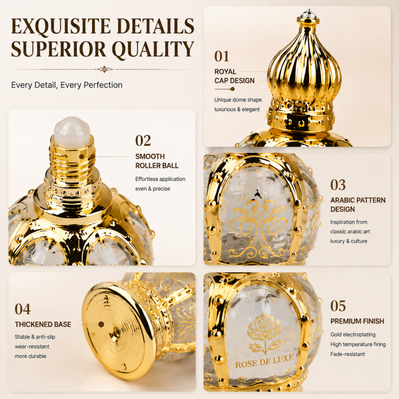 Wholesale Dubai Arabic Perfume Top Selling High Quality Long Lasting Fragrance Roller 15ml Perfume Bottle