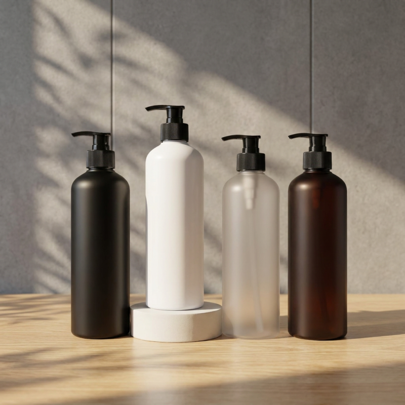 Wholesale High Quality Refillable Black Frosted Plastic Shampoo Bottle for Hair Conditioner for Cosmetic