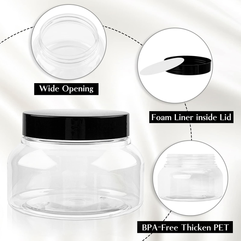 Empty Body Butter Cream Container Skincare Body Scrub Jars Plastic Cosmetic 8oz for Body Scrub Jars