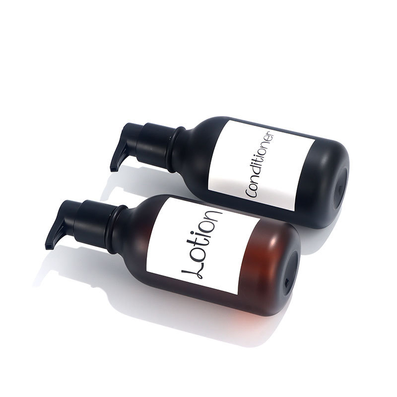 Luxury 300ml 500ml Black Hard Shampoo Skincare Body Wash Lotion Pump Bottle Packaging in Stock