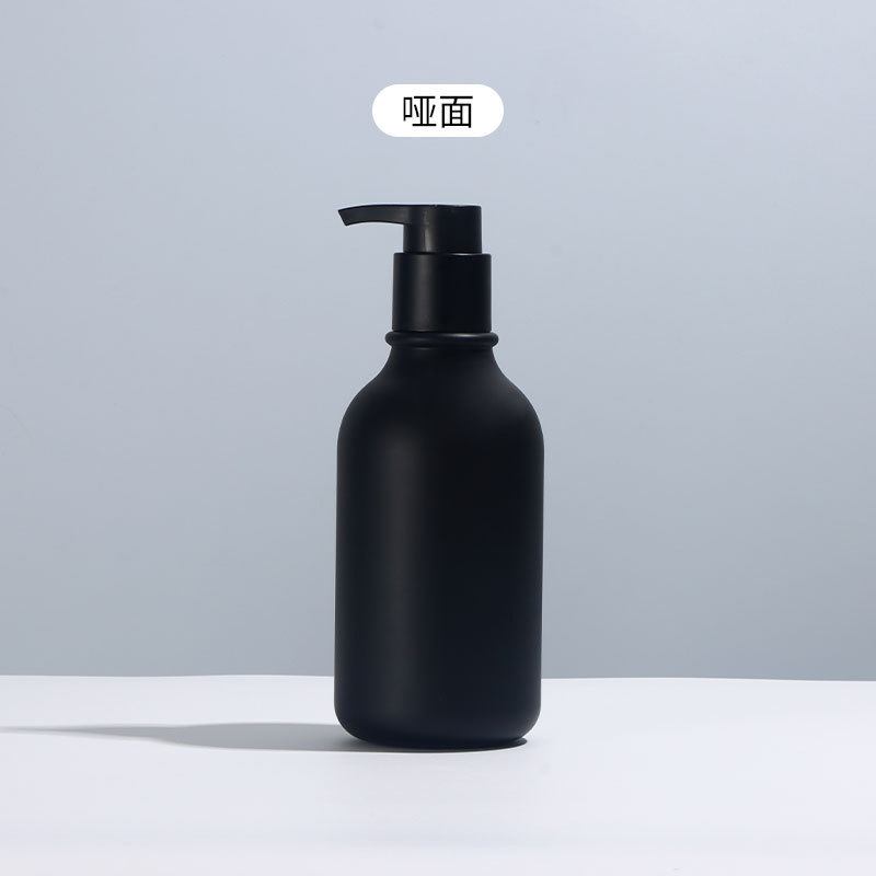 Luxury 300ml 500ml Black Hard Shampoo Skincare Body Wash Lotion Pump Bottle Packaging in Stock