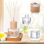 Empty Fragrance Glass Diffuser Bottle for Reed Diffuser with Crown Cap Refillable Set with Wooden Caps