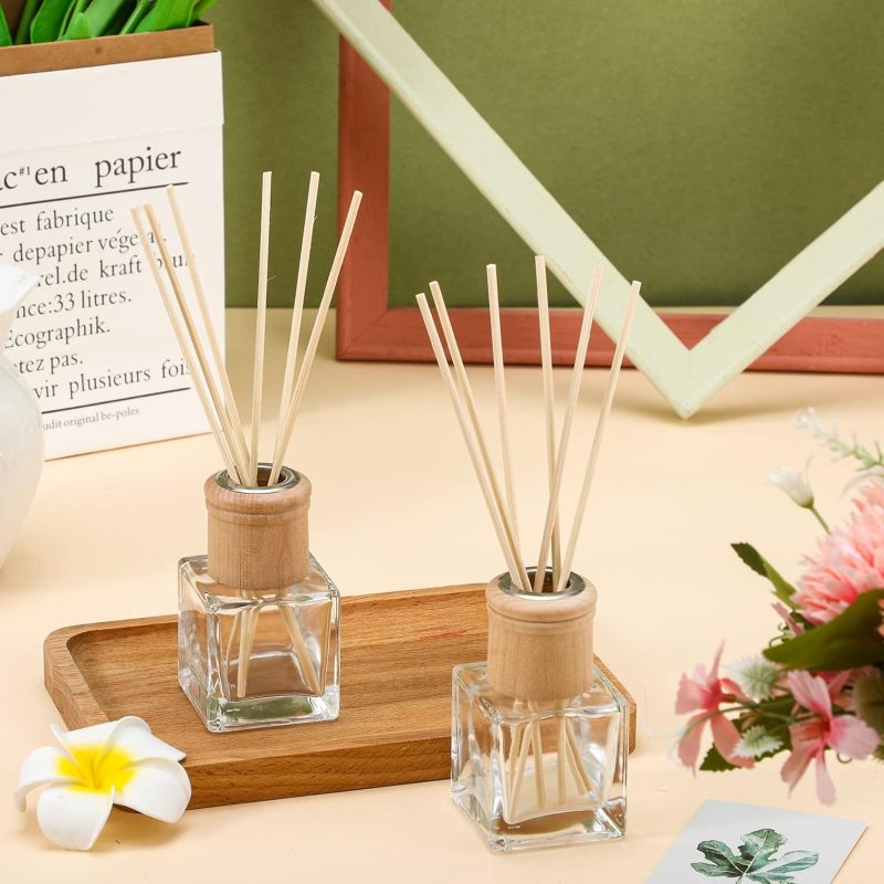 Empty Fragrance Glass Diffuser Bottle for Reed Diffuser with Crown Cap Refillable Set with Wooden Caps
