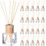 Empty Fragrance Glass Diffuser Bottle for Reed Diffuser with Crown Cap Refillable Set with Wooden Caps