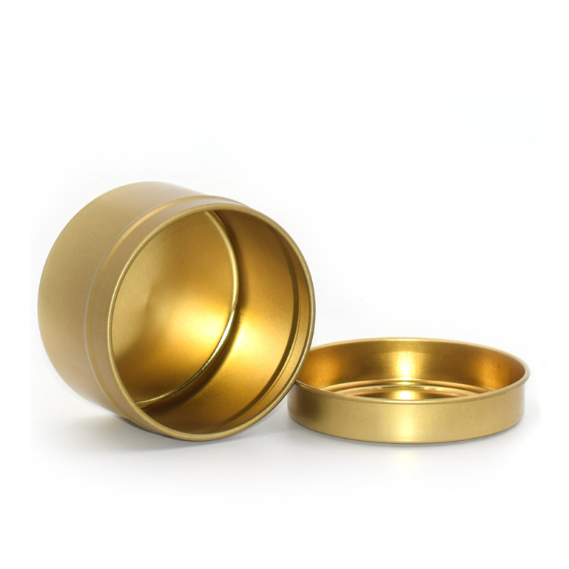 Ready to Ship 4oz 120ml Tin Candle Jar with Gold Plating and Aluminum Metal Lid