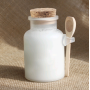 200g Round ABS Bath Salt Plastic Bottle Powder Cream Bottle with Cork Cover Wooden Spoon