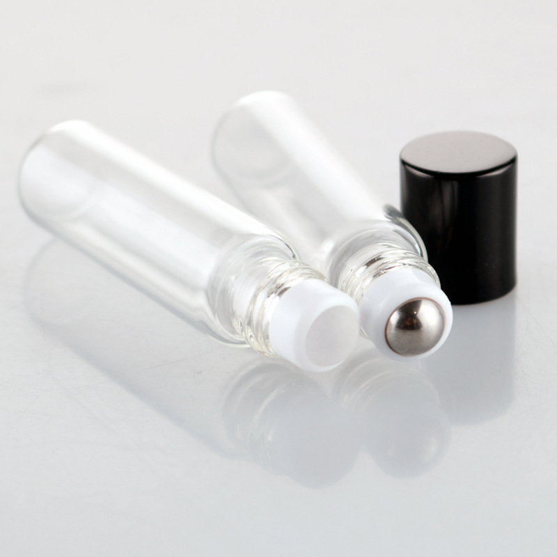 In Stock Cosmetic Skincare Oil Roll on Bottles With Gold Cap 5ml clear Glass Essential Oil Roller Bottle