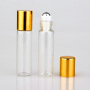 In Stock Cosmetic Skincare Oil Roll on Bottles With Gold Cap 5ml clear Glass Essential Oil Roller Bottle
