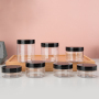 cream jar Black Lid Cosmetic 250ml Packaging Container Empty Skincare 8oz Plastic Body Scrub Jar With Lids